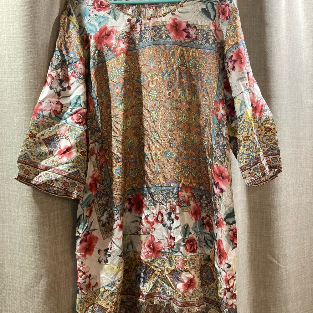 Johnny Was Multicolor Floral Tunic
